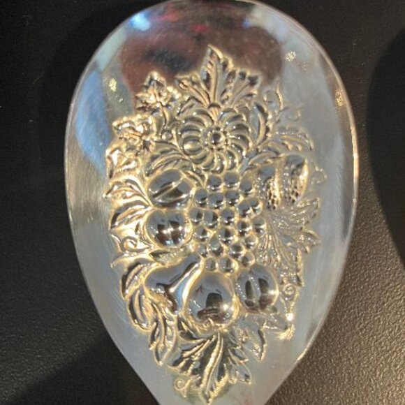 Vintage EPNS England Silverplate Grapevine Design Salad Serving Set - Picture 2 of 8